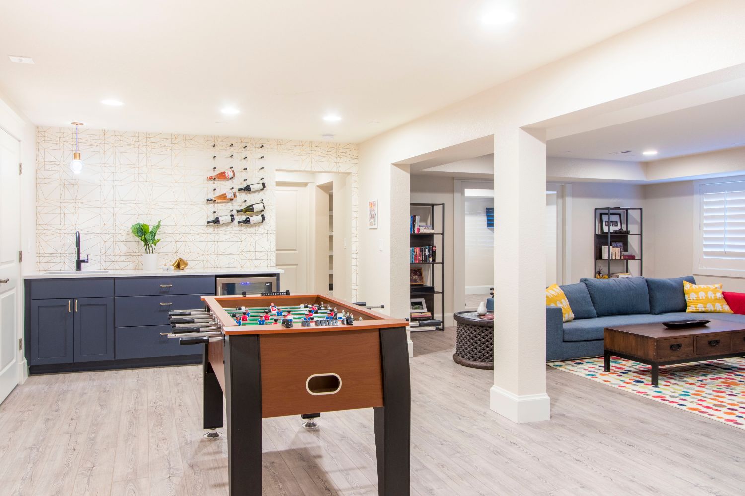 Modern Teen HangoutBasement Finish Diane Gordon Design Denver Colorado